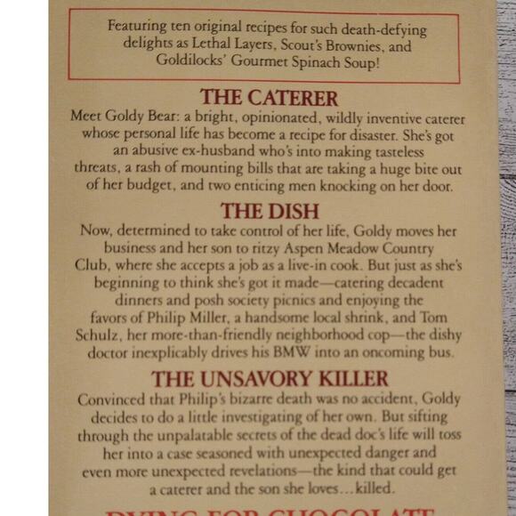Dying for Chocolate by Diane Mott Davidson SIGNED Goldy Culinary Mystery PB - Picture 13 of 13